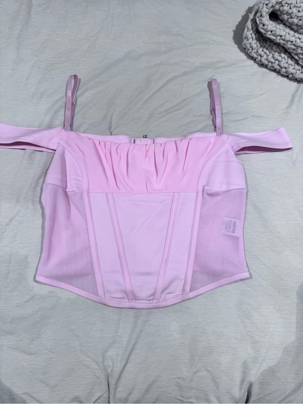 I.AM.GIA Light Pink Off-Shoulder Corset Camisole